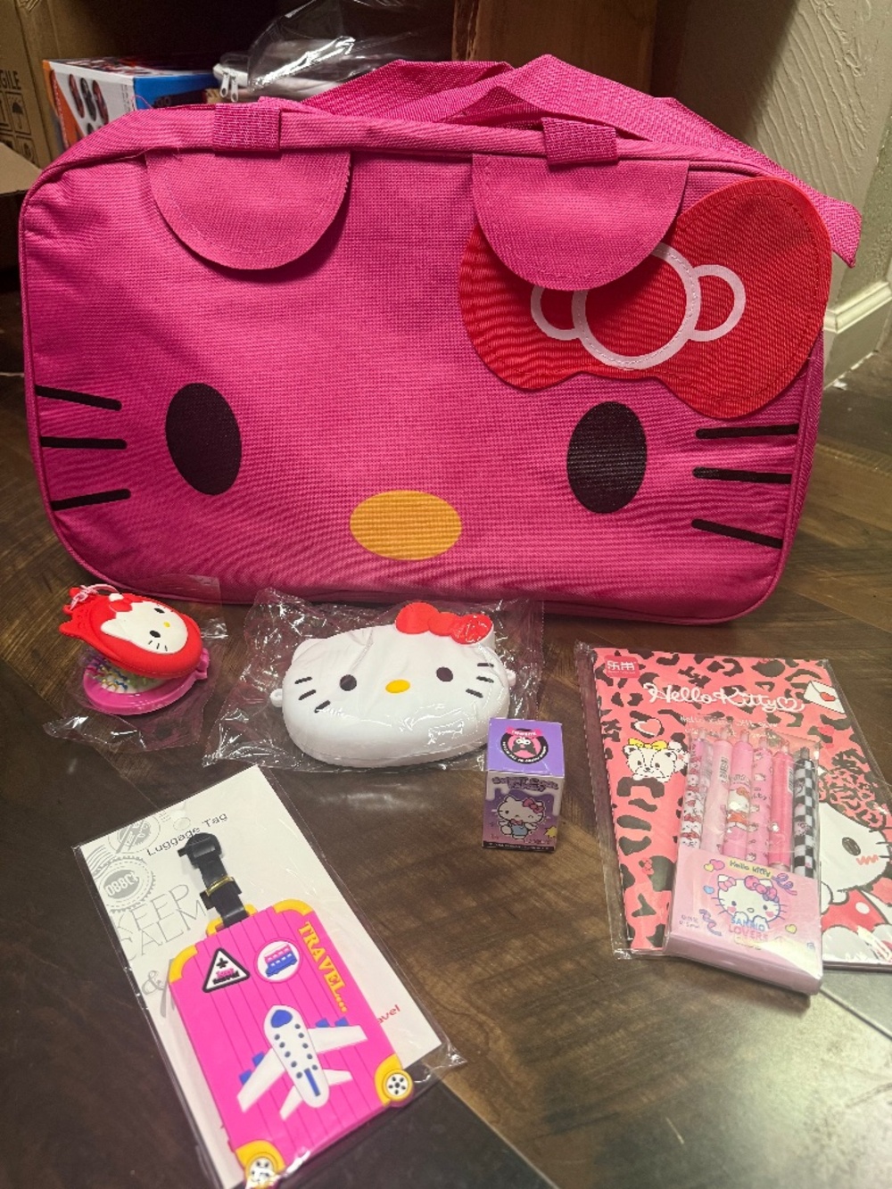 Hello Kitty Kids Travel Bundle with Surprise Pink or Red Hello Kitty Bag
